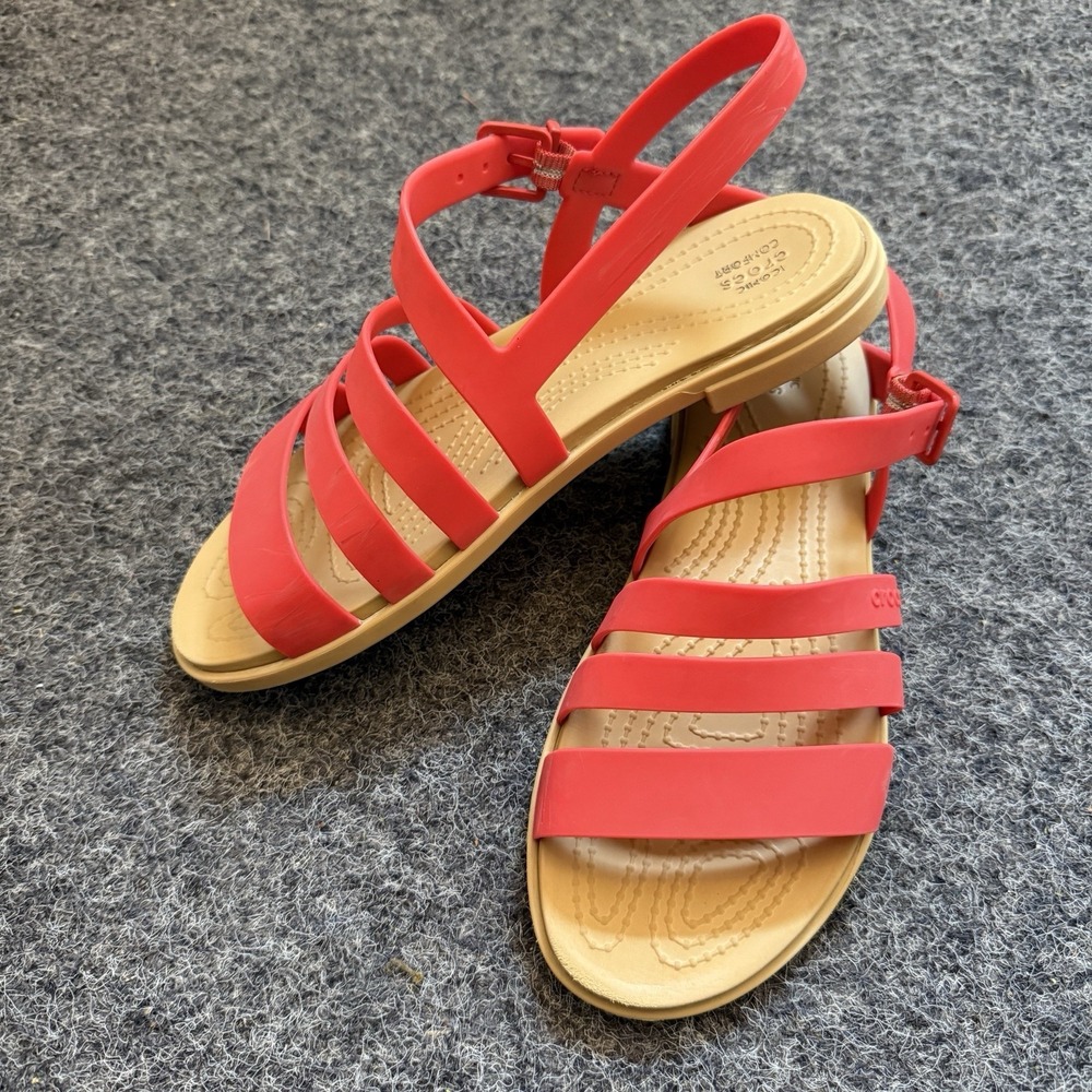 CROCS Tulum Strappy Sandals Ankle Strap Flats